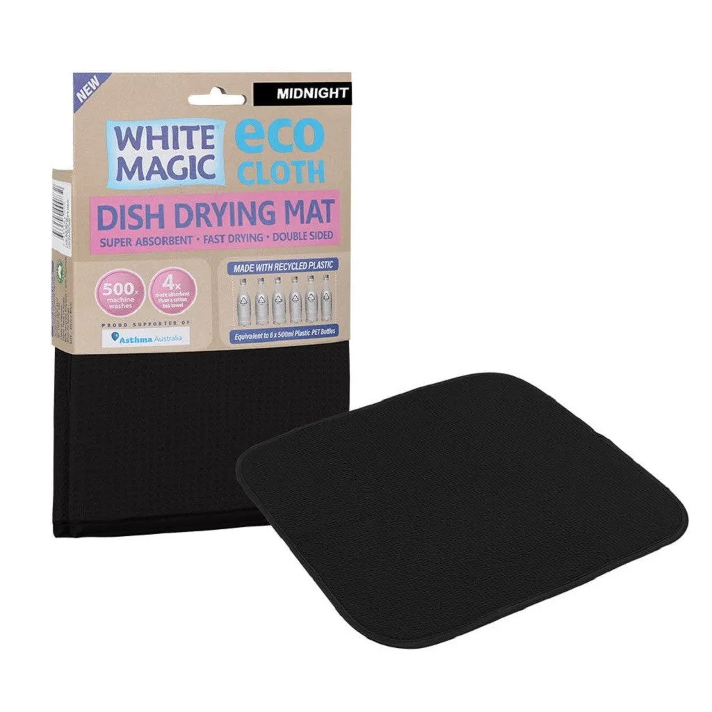 White Magic Eco Cloth Dish Drying Mat - Midnight